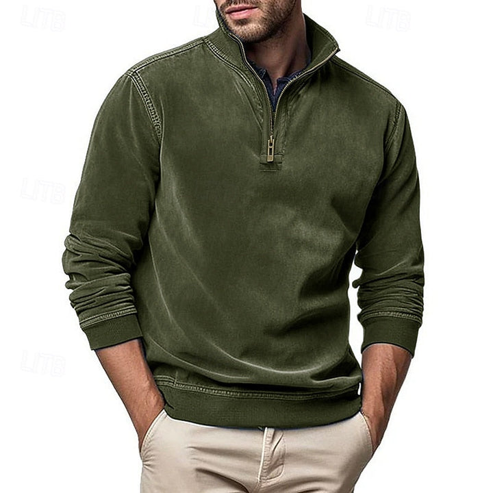 Caleb | Kvartdraget Ståkrage Sweatshirt