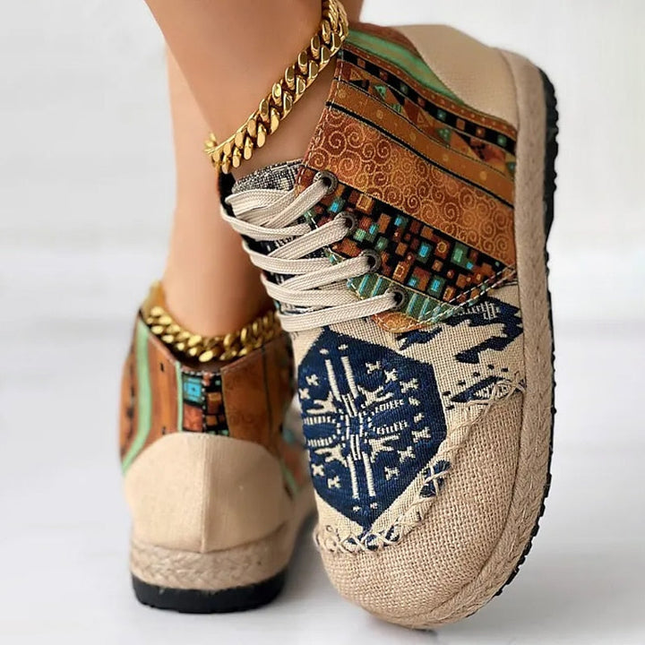 Talia | Boho Mönstrade Hög-Top Sneakers
