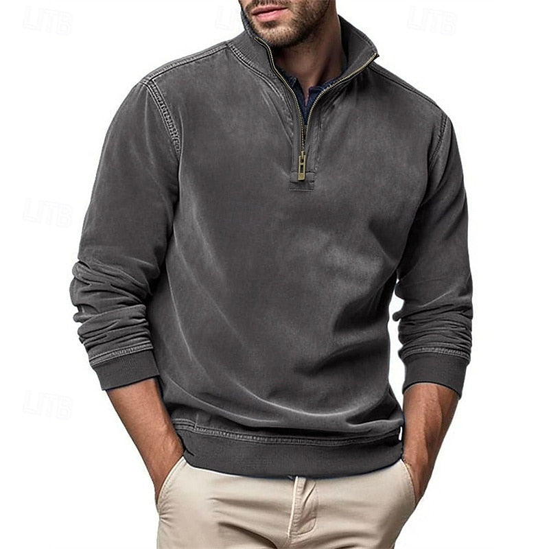 Caleb | Kvartdraget Ståkrage Sweatshirt