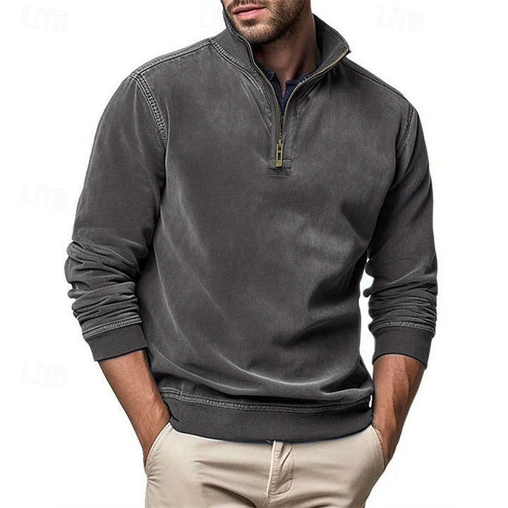 Caleb | Kvartdraget Ståkrage Sweatshirt