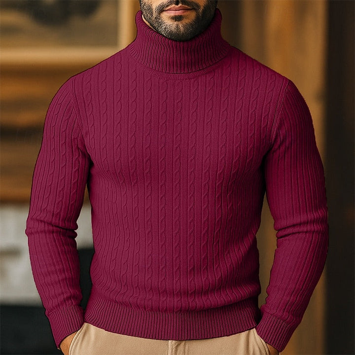 Rupert | Kabelstickad Turtleneck Tröja