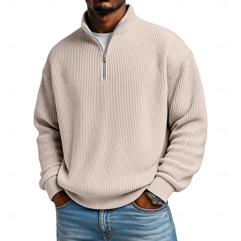 Harlan | Ribbad Quarter-Zip Pullover