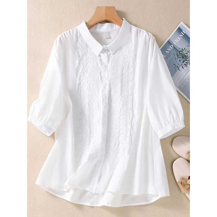 Paige | Broderad Peter Pan-krage Blus