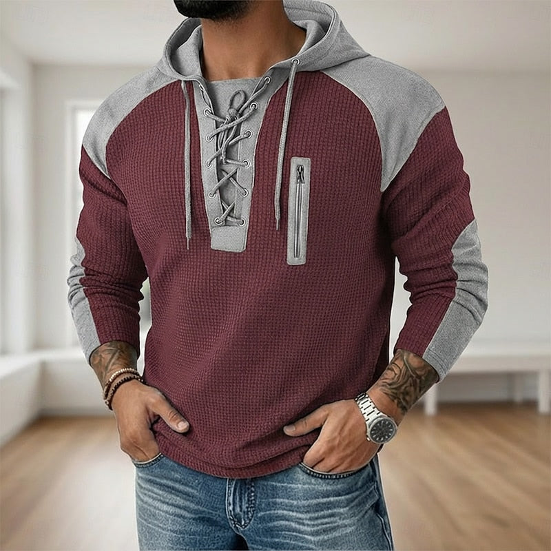 Wesley | Snörning Huva Pullover Hoodie