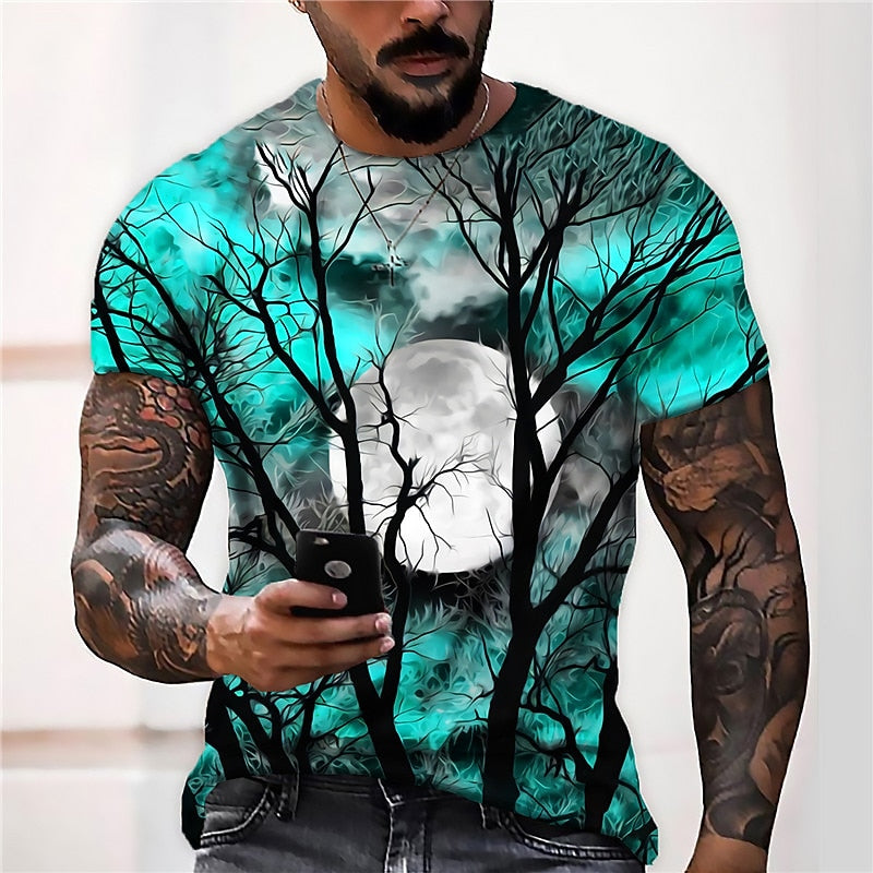 Jonah | Halloween Måne Grafisk Crew Neck T-Shirt
