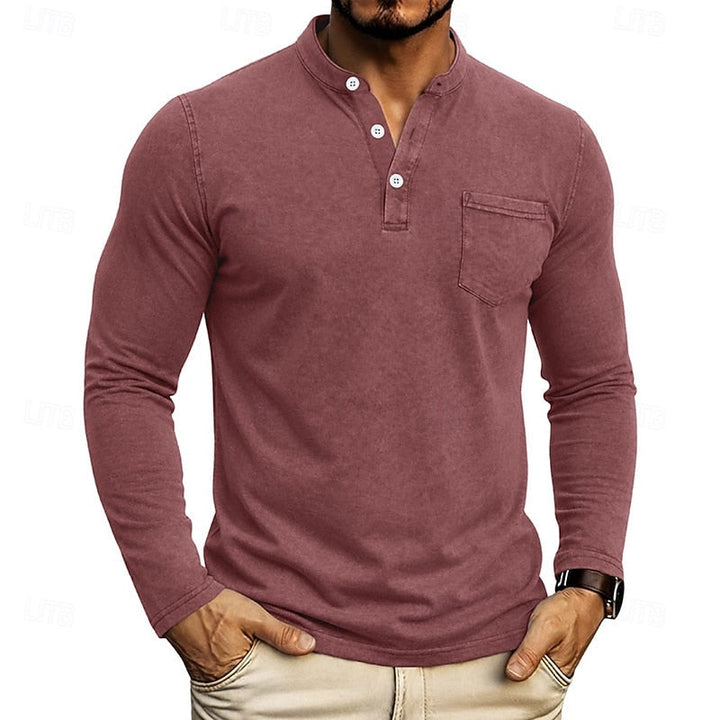 Weston | Klassisk Henley Skjorta med Långa Ärmar