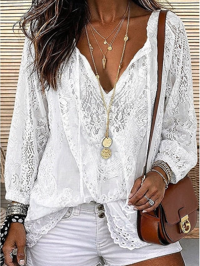 Estelle | Boho Blus med Knytning