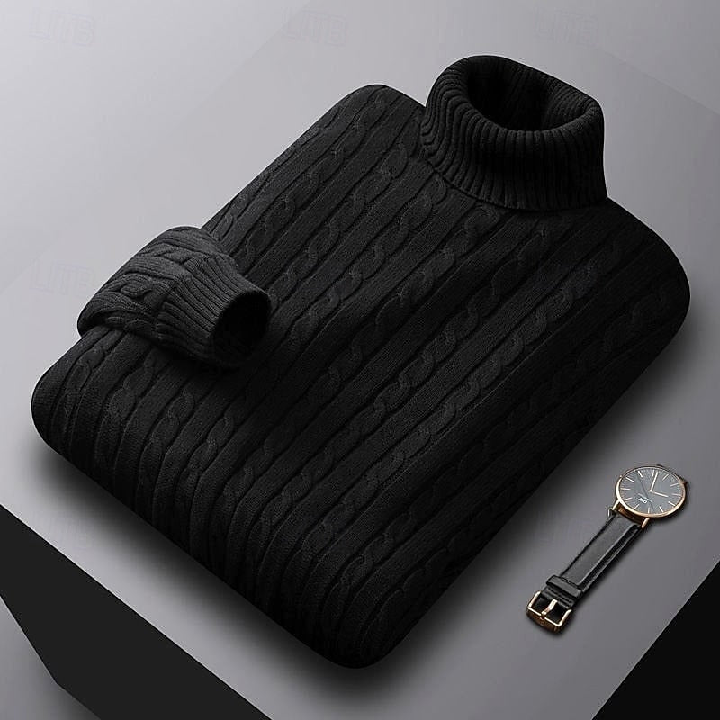Rhys | Kabelstickad Turtleneck Tröja