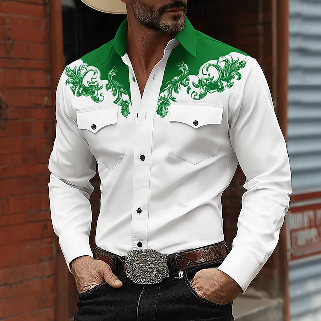 Harlan | Western-stil långärmad skjorta