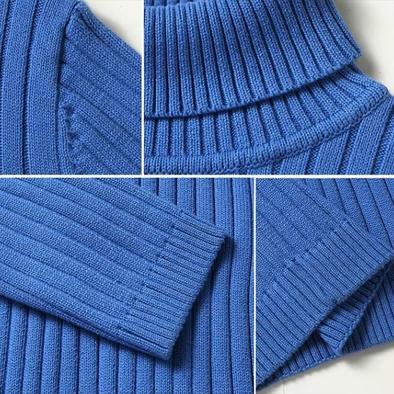 Wallace | Ribbad Höghalssweater