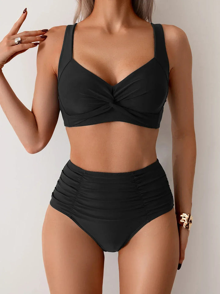 Elizabeth | Trendig Högmidjad Crossfront Bikini