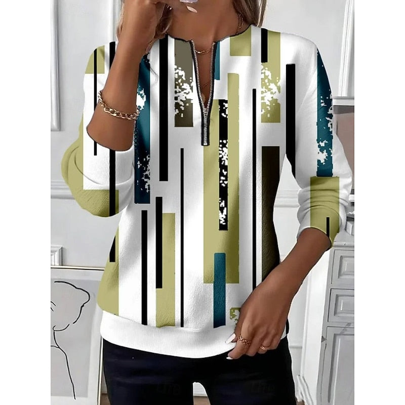 Annabel | Halvdraget Färgblock Sweatshirt