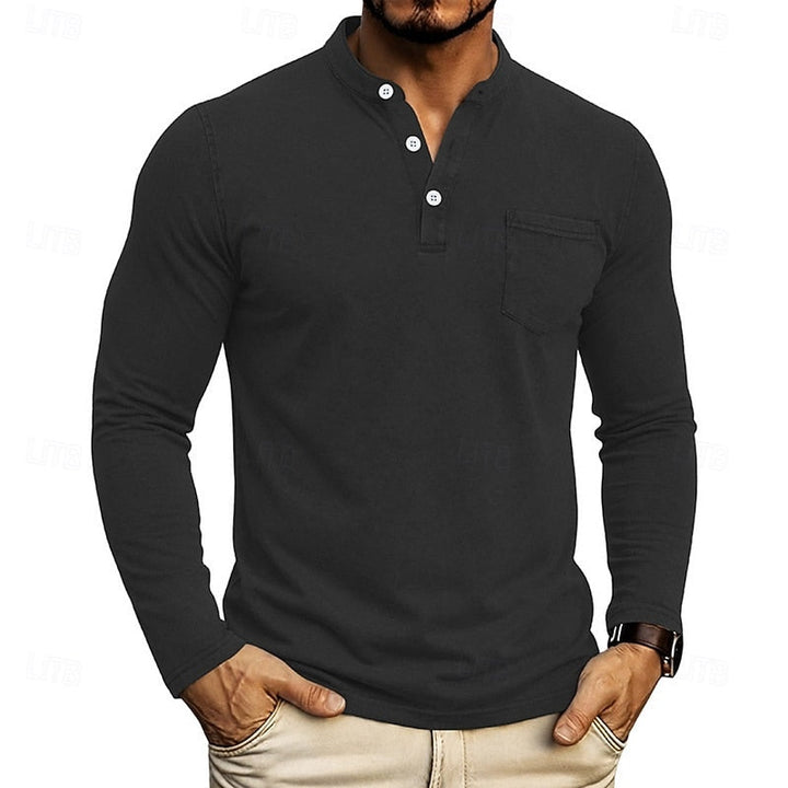 Weston | Klassisk Henley Skjorta med Långa Ärmar