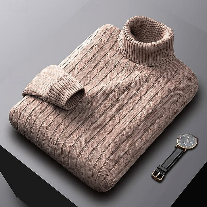 Rhys | Kabelstickad Turtleneck Tröja