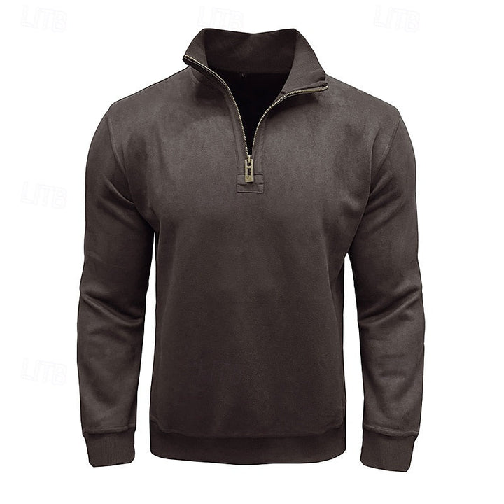 Caleb | Kvartdraget Ståkrage Sweatshirt