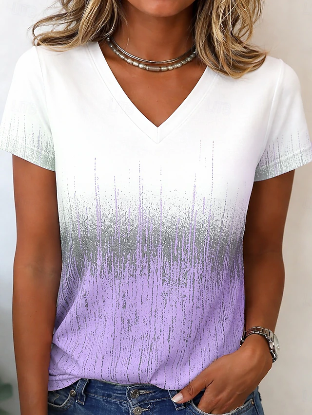 Gabrielle | Ombre V-ringad T-shirt