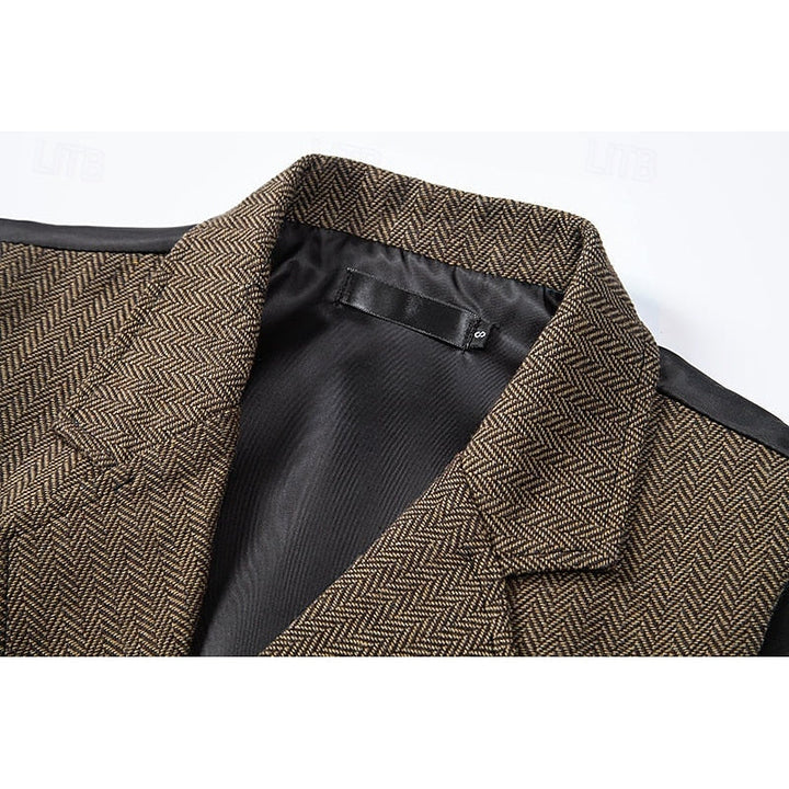 Bennett | Dubbelknäppt Herringbone Västar