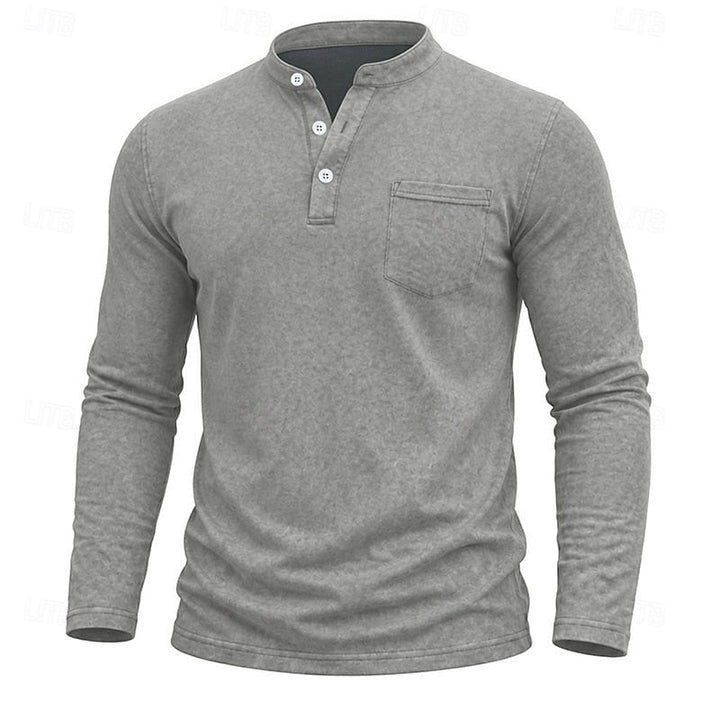 Weston | Klassisk Henley Skjorta med Långa Ärmar