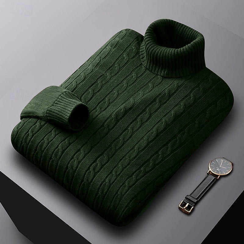 Rhys | Kabelstickad Turtleneck Tröja