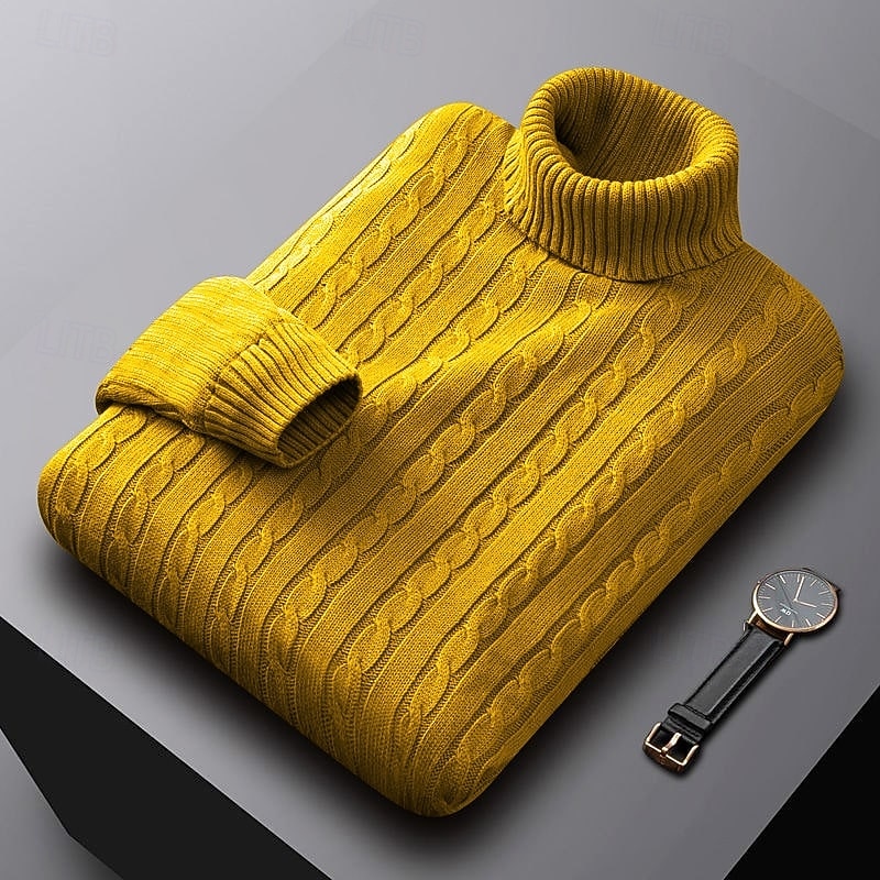 Rhys | Kabelstickad Turtleneck Tröja