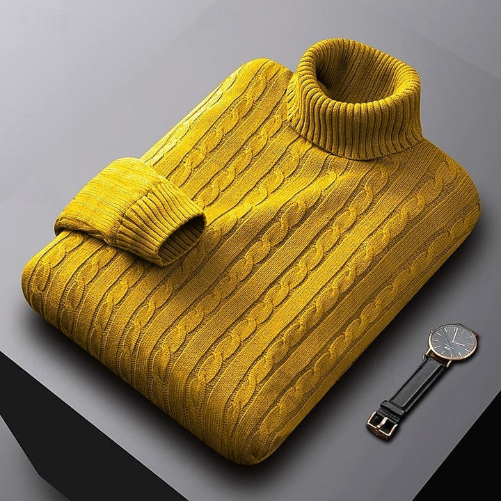 Rhys | Kabelstickad Turtleneck Tröja