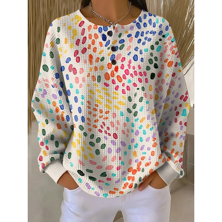 Melodi | Sweatshirt med knäppning och tryck
