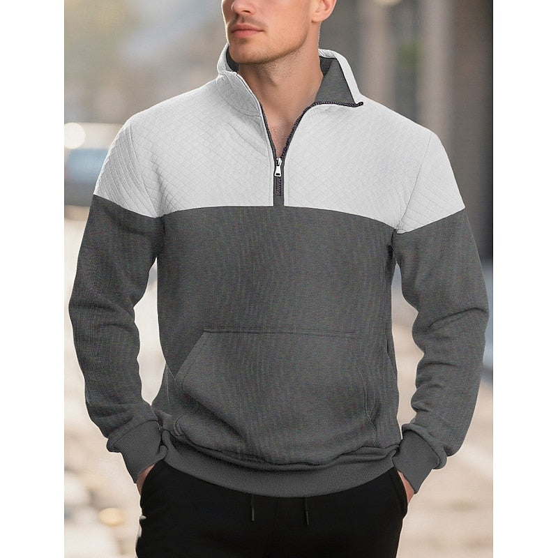 Braxton | Texturerad Quarter-Zip Sweatshirt