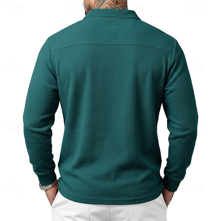 Quentin | Texturerad långärmad polo