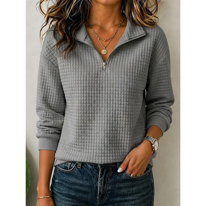 Annette | Texturerad Quarter-Zip Pullover