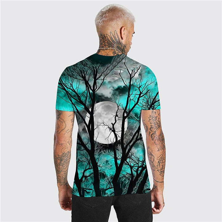 Jonah | Halloween Måne Grafisk Crew Neck T-Shirt