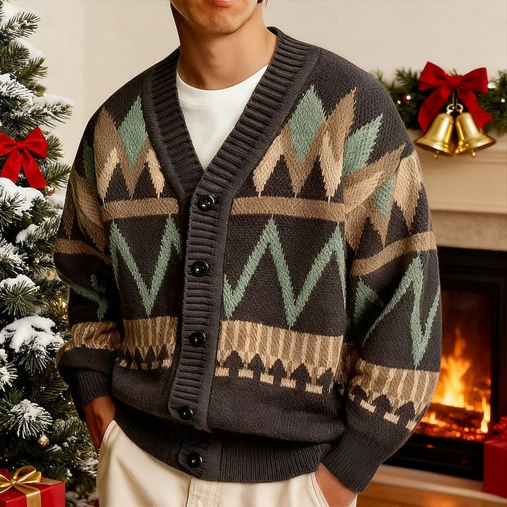 Marcus | Mönstrad Knapp-Up Cardigan