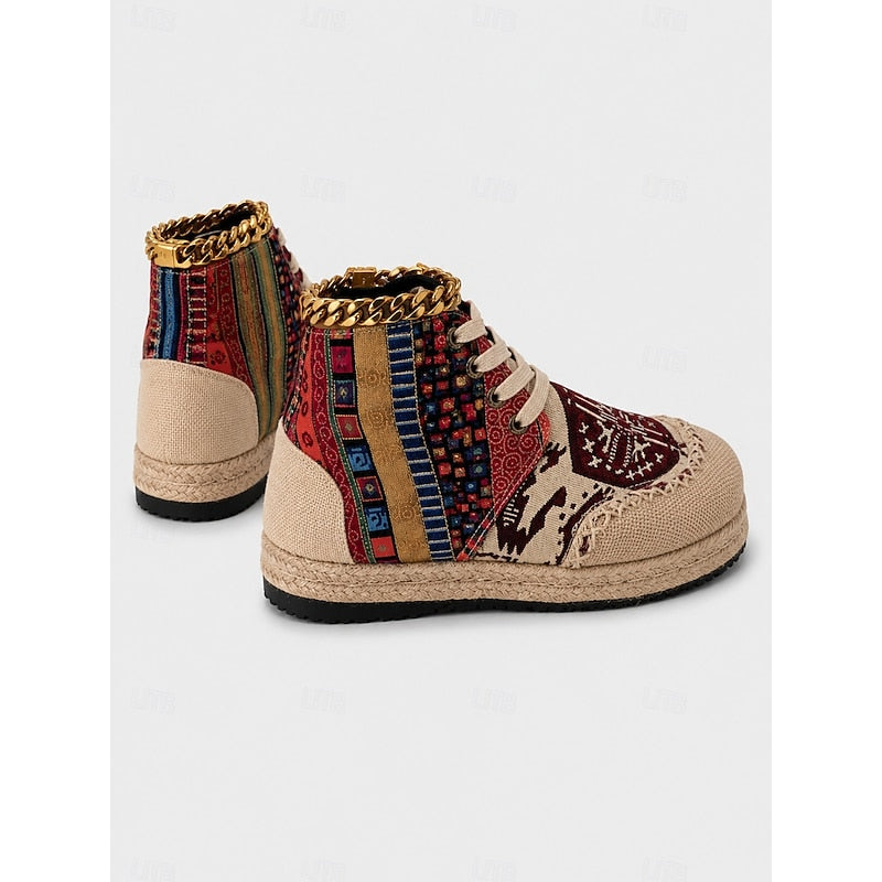 Talia | Boho Mönstrade Hög-Top Sneakers