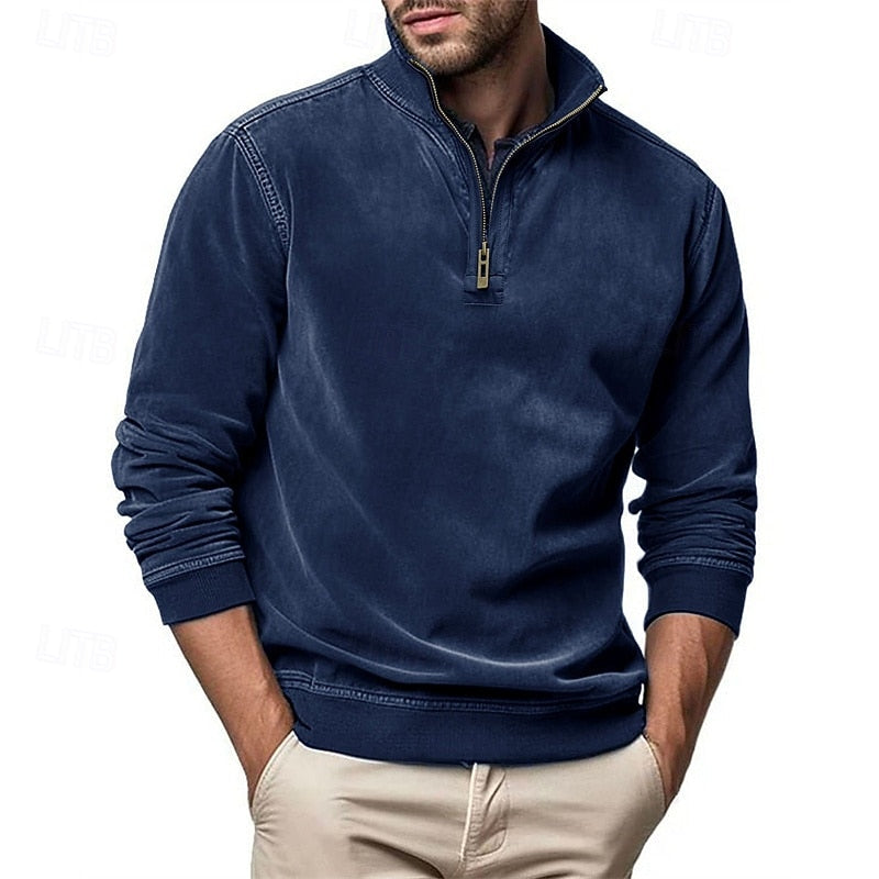 Caleb | Kvartdraget Ståkrage Sweatshirt