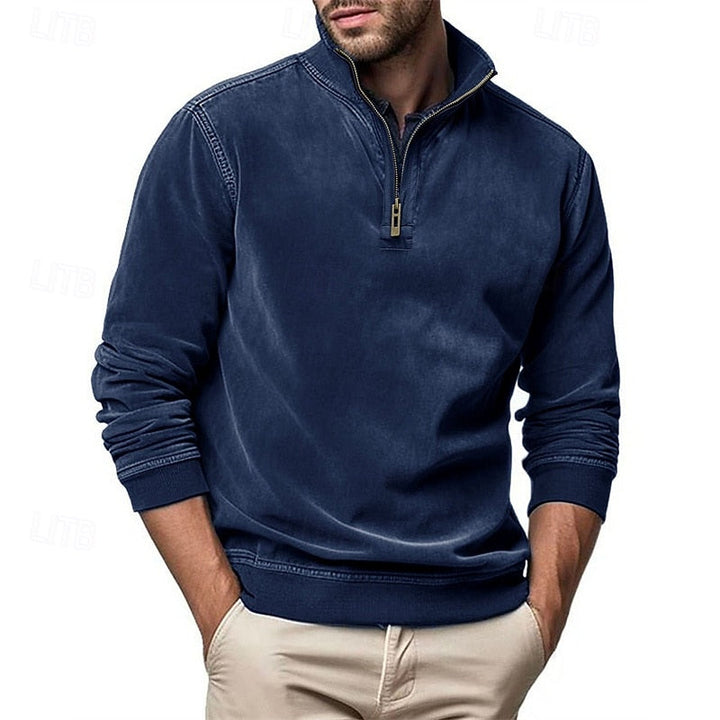 Caleb | Kvartdraget Ståkrage Sweatshirt