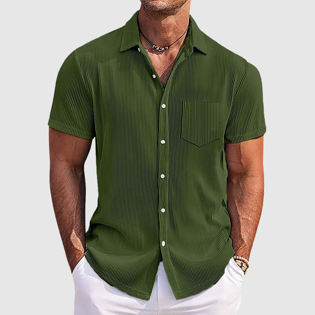 Maxwell | Texturerad kortärmad skjorta med knappar