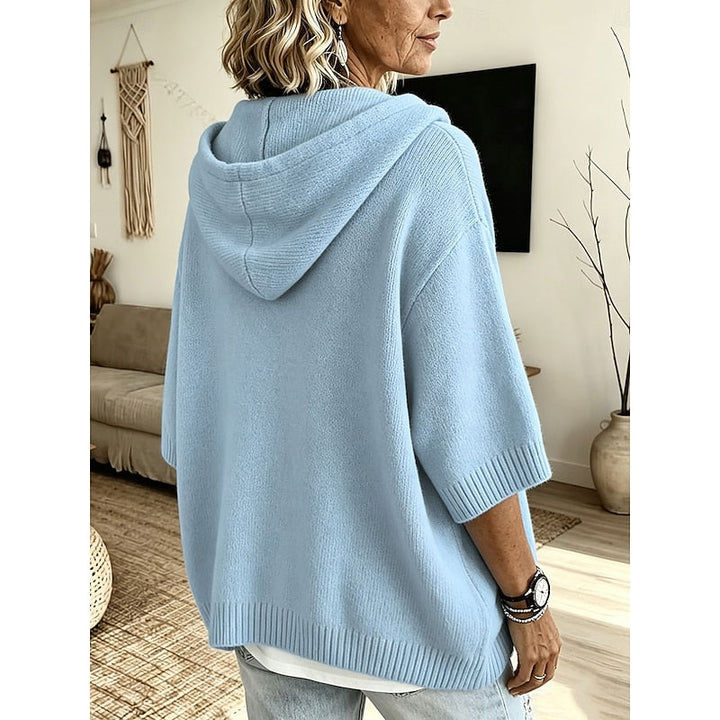 Brooklyn | Avslappnad Hoodie Stickad Tröja