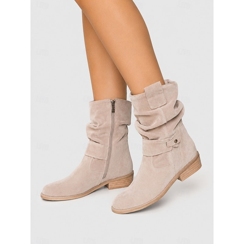 Tessa | Slouchy Spänne Ankelstövlar