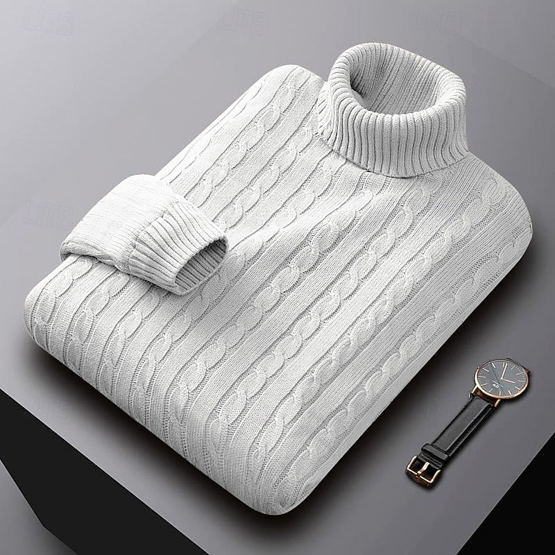 Rhys | Kabelstickad Turtleneck Tröja