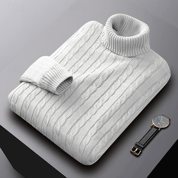 Rhys | Kabelstickad Turtleneck Tröja