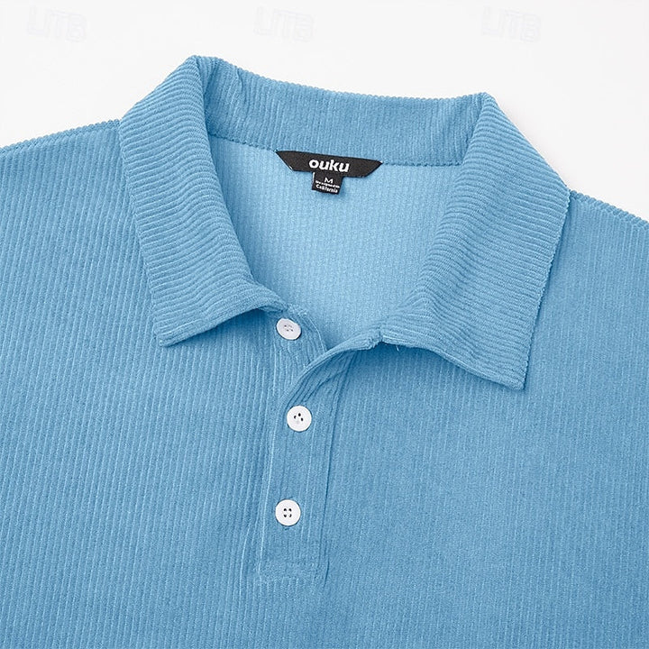 Wallace | Texturerad Polotröja med Lång Ärmar