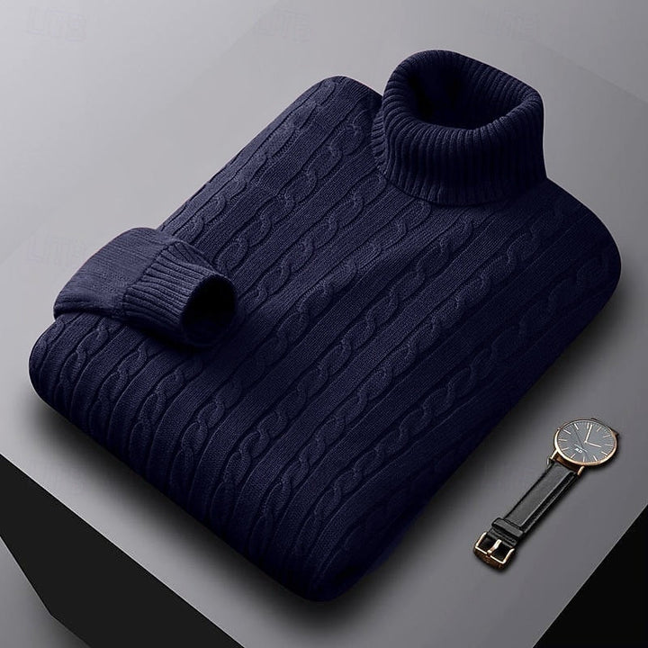 Rhys | Kabelstickad Turtleneck Tröja