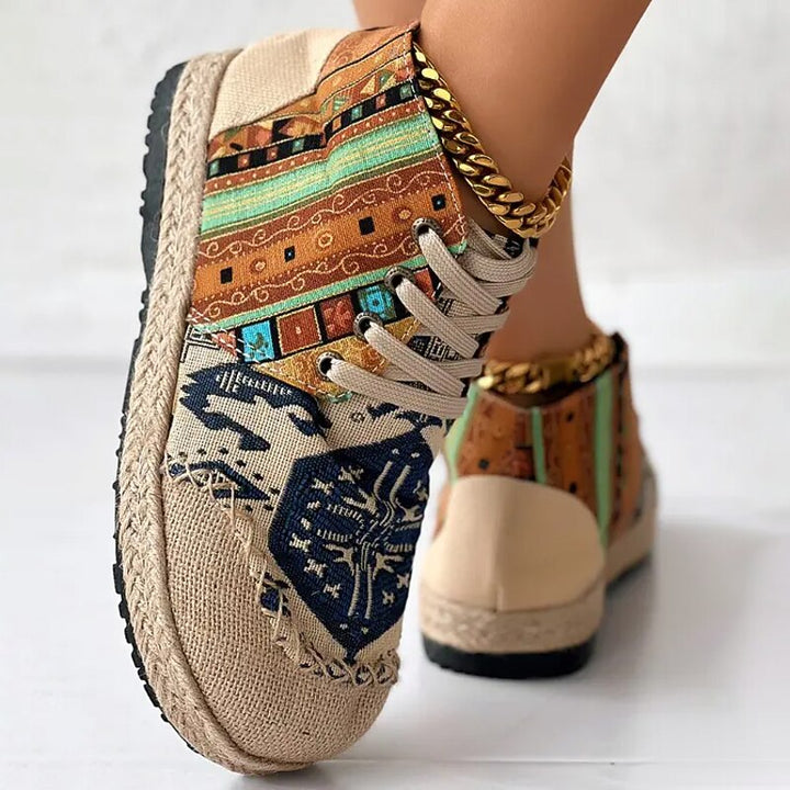 Talia | Boho Mönstrade Hög-Top Sneakers