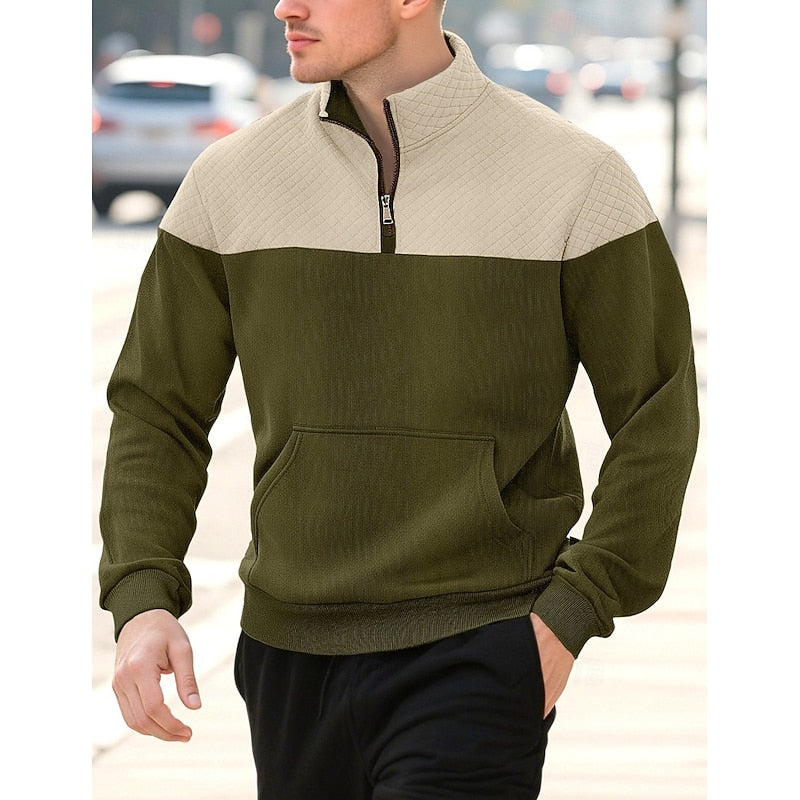 Braxton | Texturerad Quarter-Zip Sweatshirt