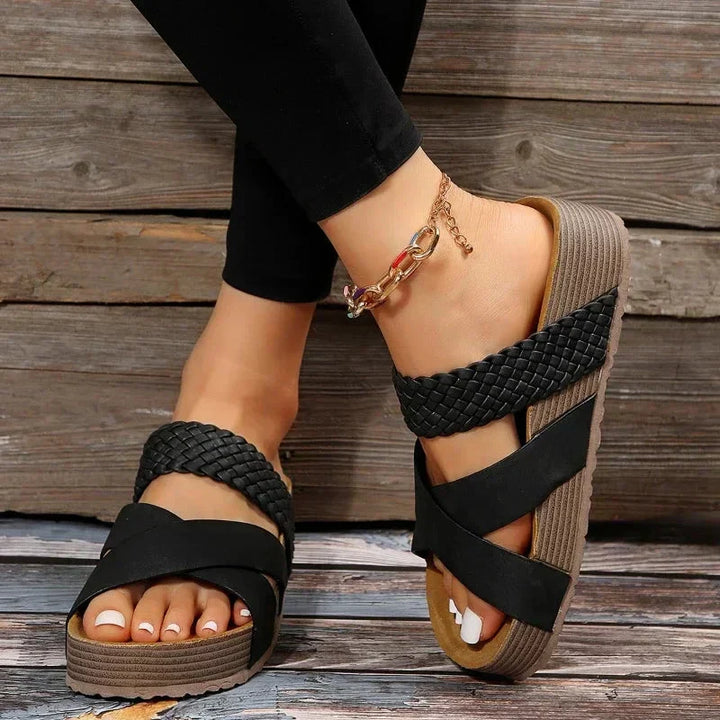 Sophia | Bekväm Ortopedisk Flätad Sandal