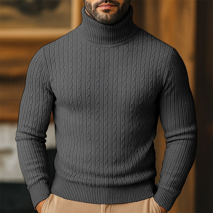 Rupert | Kabelstickad Turtleneck Tröja