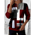 Nancy | Färgblock Zip-Hals Sweatshirt