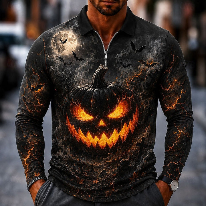 Bram | Halloween Zip Långärmad Polotröja
