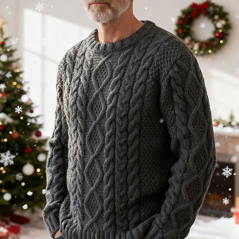 Ellis | Kabelstickad Crew Neck Tröja