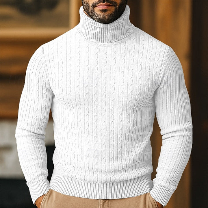 Rupert | Kabelstickad Turtleneck Tröja