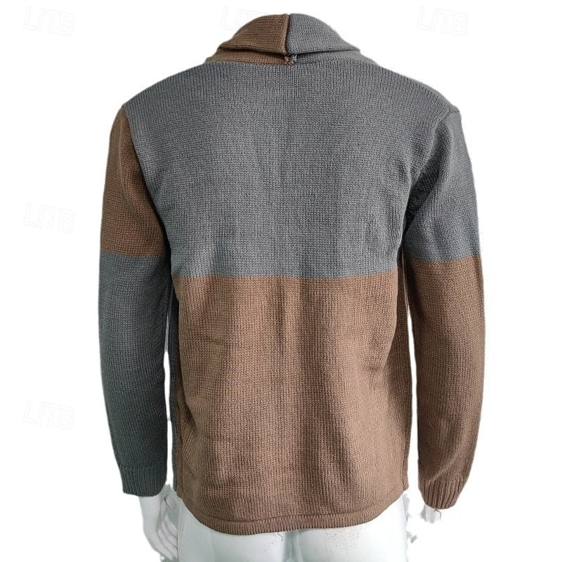 Frederick | Färgblock Skjortkrage Cardigan